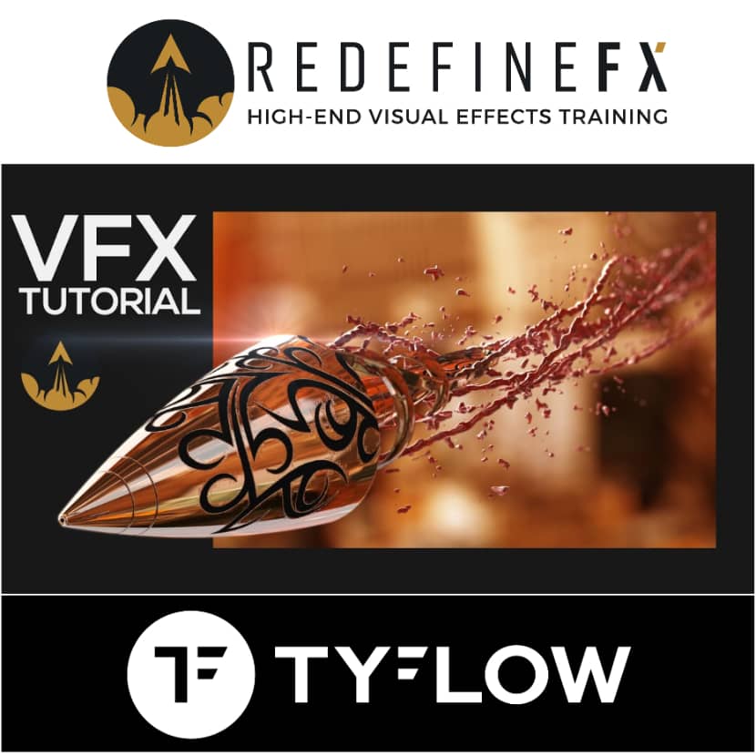 RedefineFX - Bullet Blood Trail VFX Tutorial with tyFlow, tyMesher & Vray in 3DS Max 2023